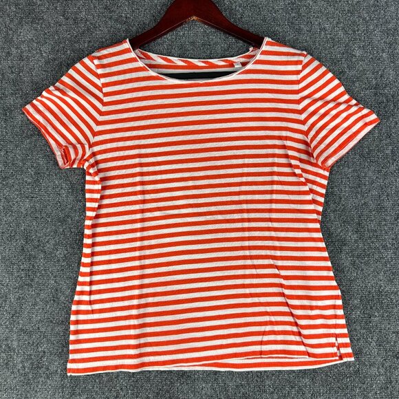 J Crew Top Womens Small Supima Cotton Crewneck Tee Short Sleeve Pullover Striped - Picture 1 of 8
